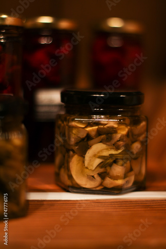 glass jar with dried fruits