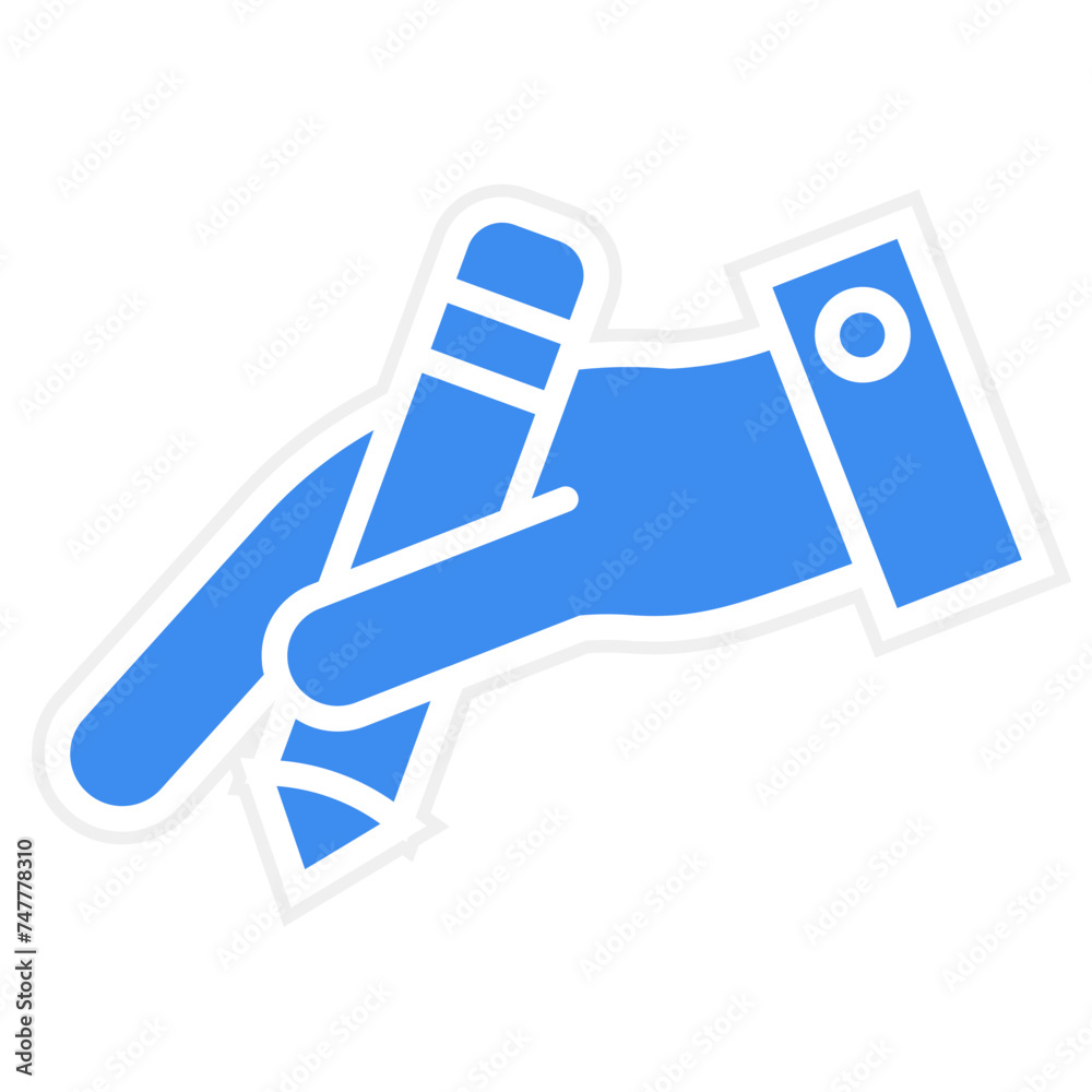 Hand And Pencil Icon Style Hand And Pencil Icon Style