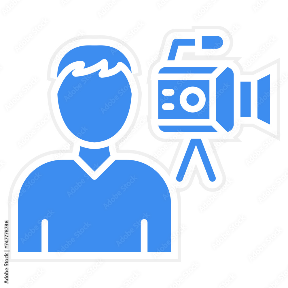 Camera Operator Male Icon Style