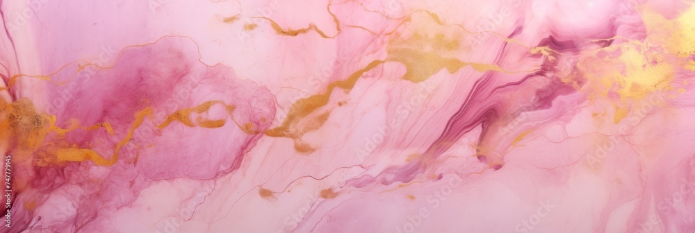 Background pink marble with gold ,banner