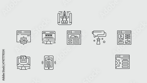 ESG Environmental Social Governance concept editable stroke outline icons set isolated on white background flat vector illustration. Pixel perfect. 64 x 64.