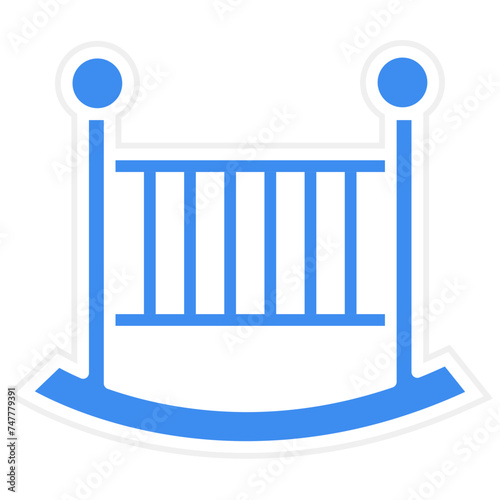 Baby Crib Icon Style