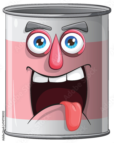 Vector illustration of a cheerful paint can