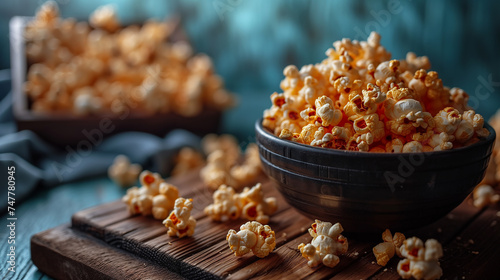 close up of red popcorn