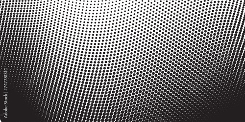 Background with black dots - stock vector Black and white dotted halftone background.Abstract halftone background with wavy surface made of gray dots on white vector