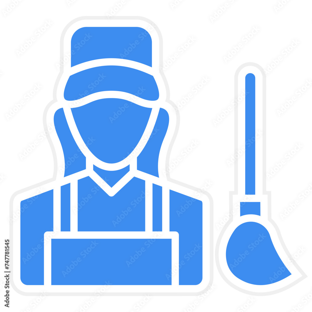 Female Cleaner Icon Style