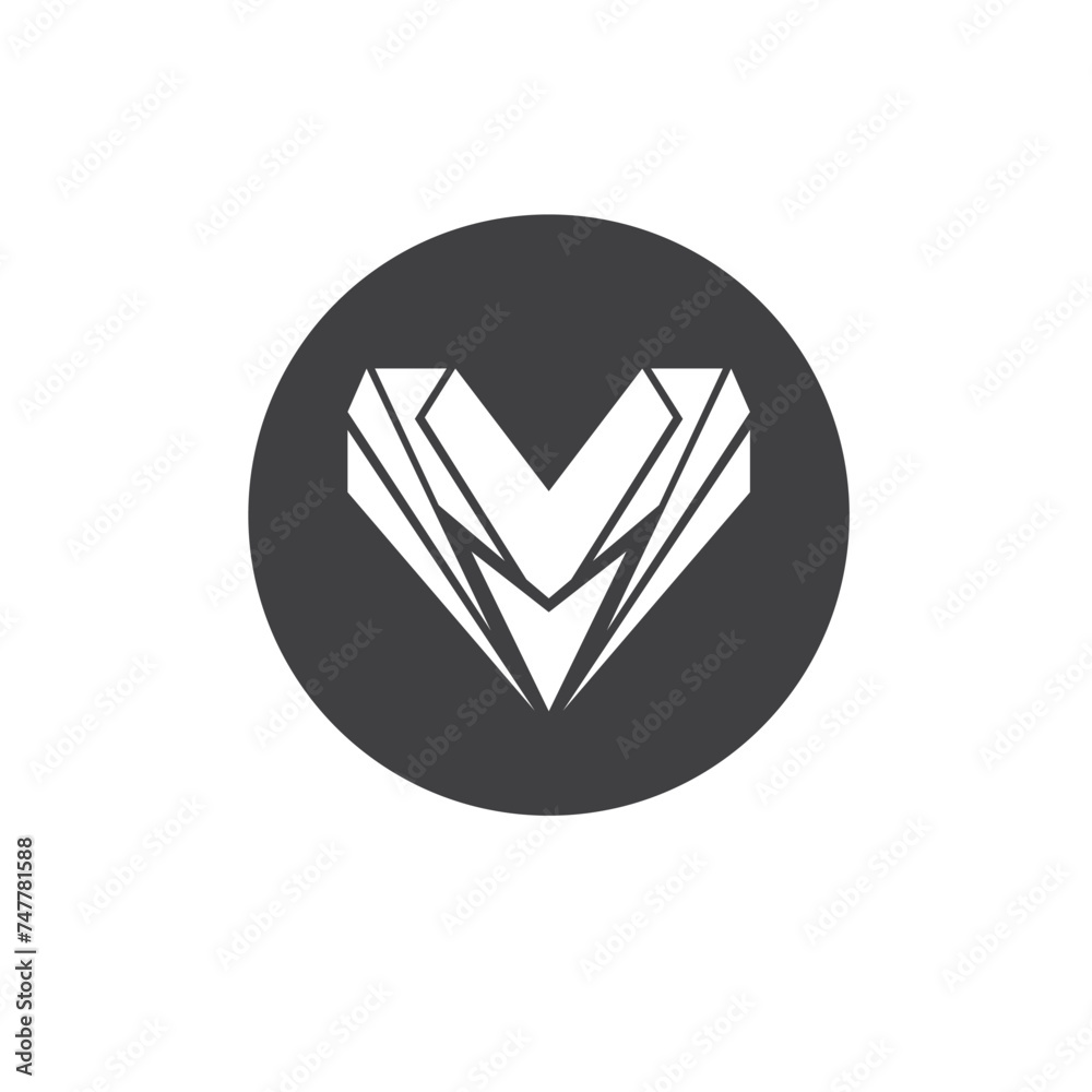 black v letter icon vector element design black v letter icon vector element design