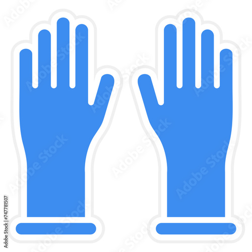 Latex Gloves Icon Style