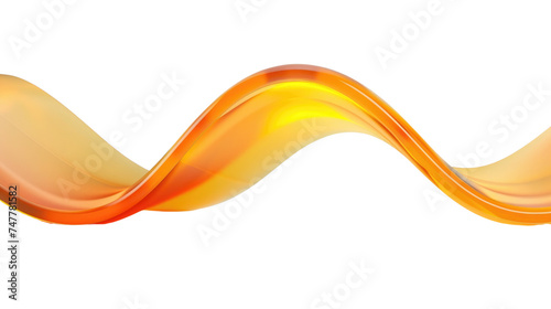 Orange wave curved on transparent background