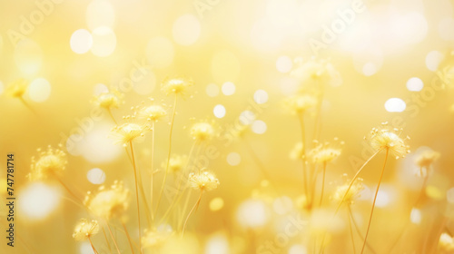 Abstract light yellow background image with soft bokeh. Generative AI