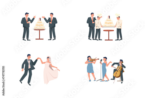 Mini Collection Of Wedding Party Illustration