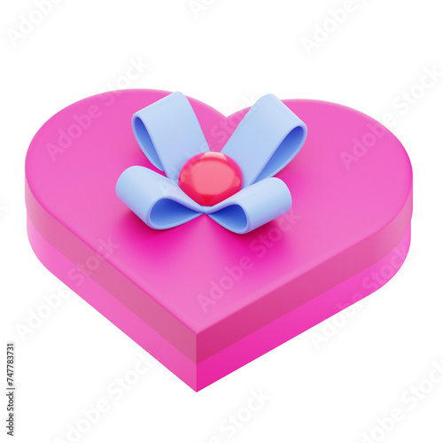 3D Rendering Gift Love Icon Object