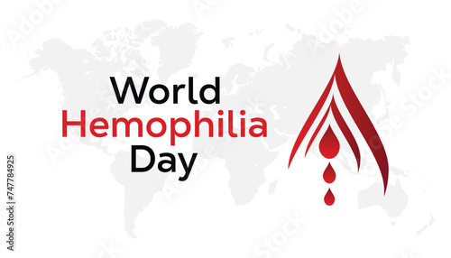 World Hemophilia day observed every year in April. Template for background, banner, card, poster with text inscription.