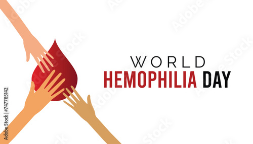 World Hemophilia day observed every year in April. Template for background, banner, card, poster with text inscription.