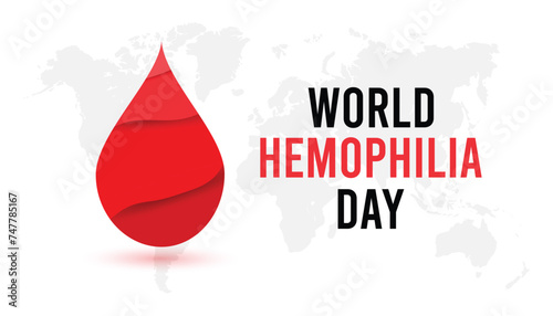 World Hemophilia day observed every year in April. Template for background, banner, card, poster with text inscription.