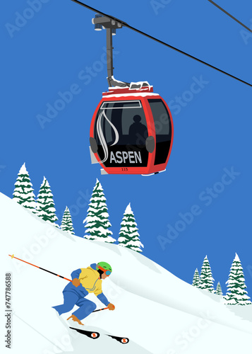 a ski snowboarding in aspen mountain