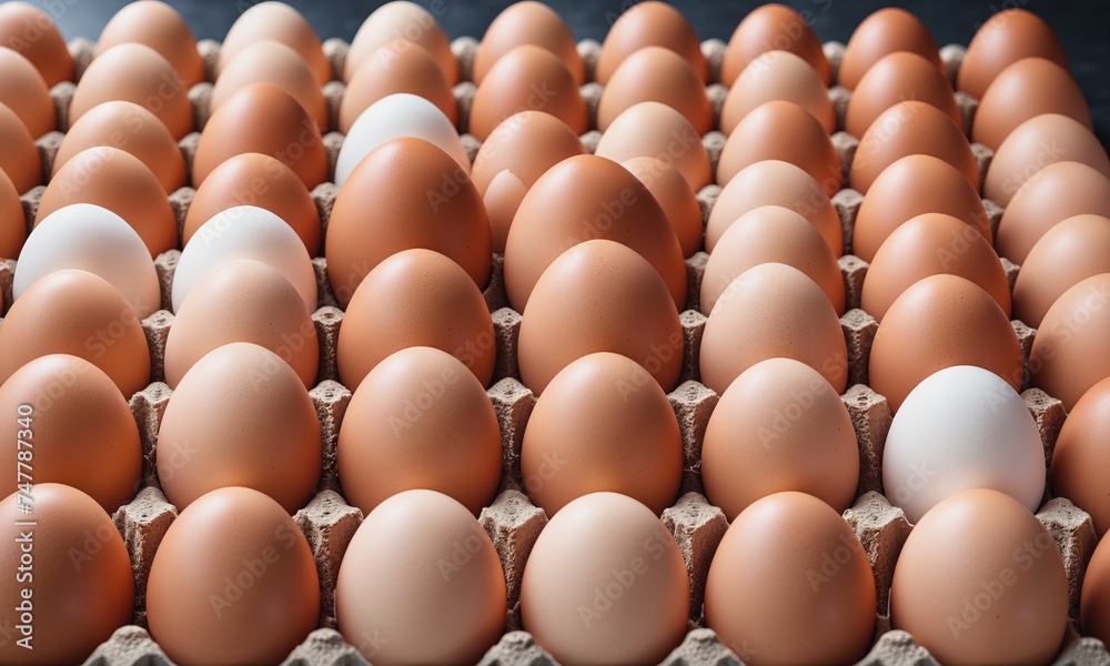 Variety of Fresh Brown and White Eggs Variety of Fresh Brown and White Eggs