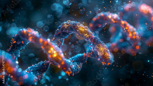DNA molecule structure. 3d rendering science background for banner or wallpaper