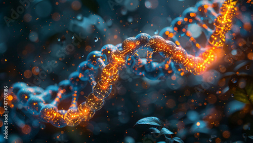 DNA molecule structure. 3d rendering science background for banner or wallpaper © 은호 이