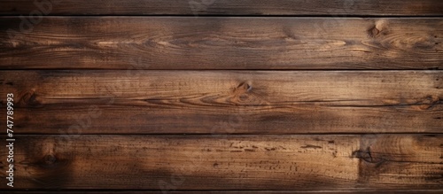 A detailed view of a dark wooden plank wall, showcasing the natural pattern and rustic texture of the wood surface. The aged appearance adds character to the overall look.
