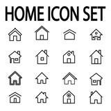Houses icons set. Set of thin line icons of homes and real estate. Outline symbol collection. Editable vector stroke. Home minimal thin line web icon set. premium quality objects. Vector signs  19