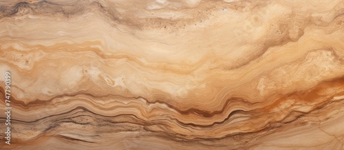 This close-up shot showcases the intricate patterns and colors of a natural travertine stone texture marble in shades of brown and white.