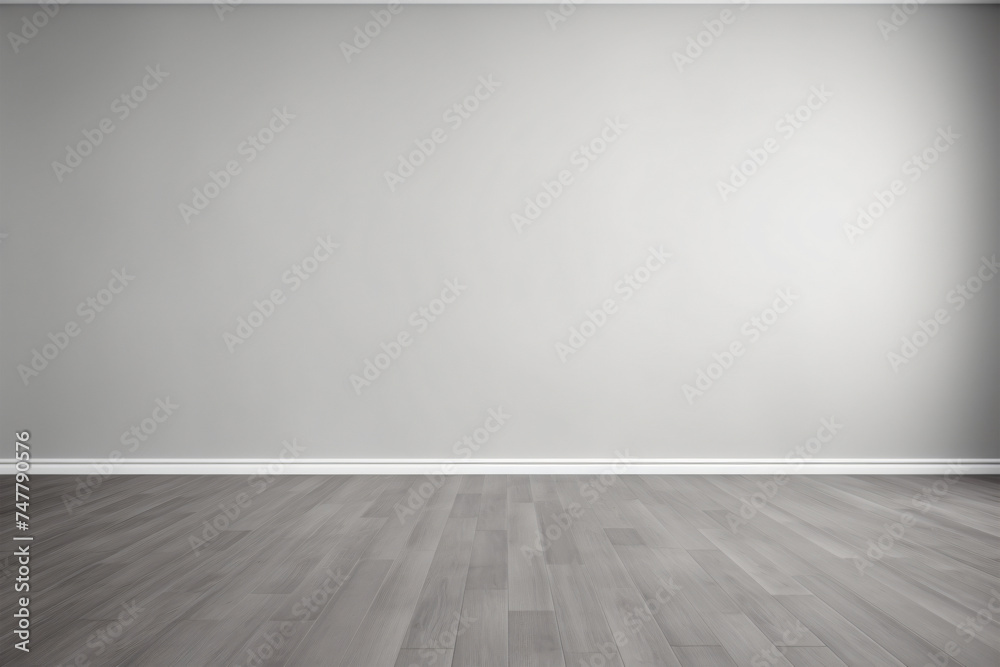 Empty room gray wall room with wooden floor