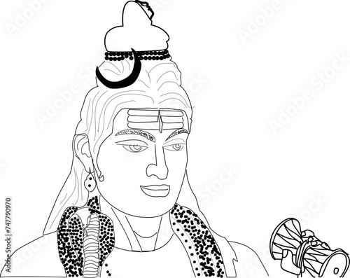 Lord Shiva Line Art 