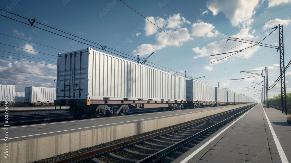 Obraz premium High-speed rail freight transport