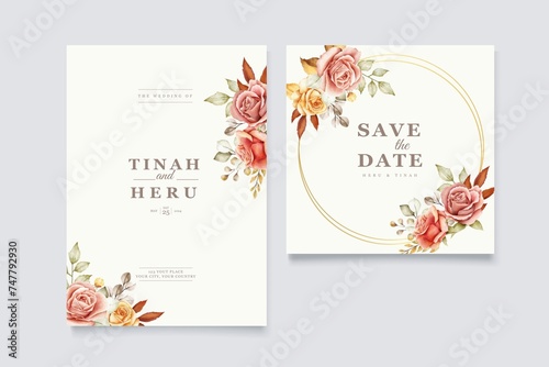 Floral Wedding Invitation Card Set