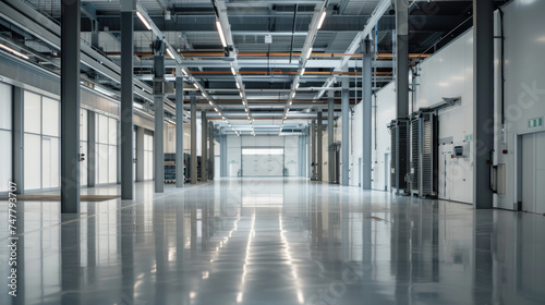 Empty factory preparing to install machines