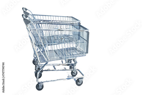 Shopping Cart Corral On Transparent Background.
