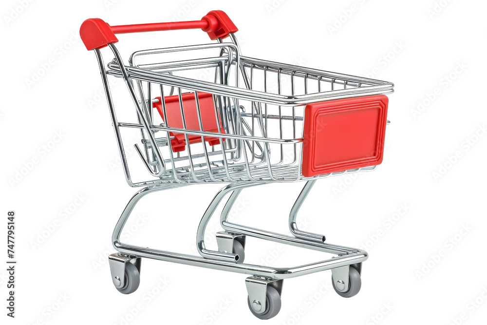 Shopping Trolley On Transparent Background.
