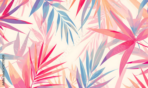 Artistic leaf pattern with soft pastel shades for a gentle and creative backdrop,Generative AI