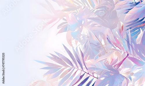 Artistic leaf pattern with soft pastel shades for a gentle and creative backdrop,Generative AI