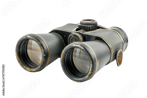 Surveillance Binoculars On Transparent Background.