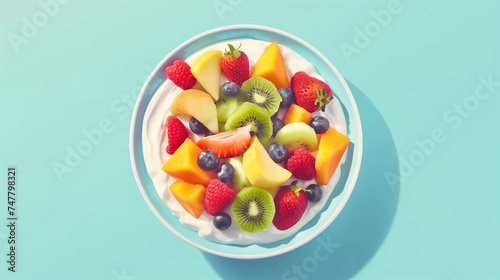 Fruit salad in a plate
