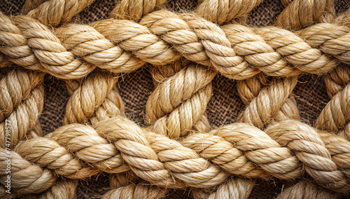 Detailed Texture of Coiled Rope, Nautical Equipment, Strength and Maritime Adventure