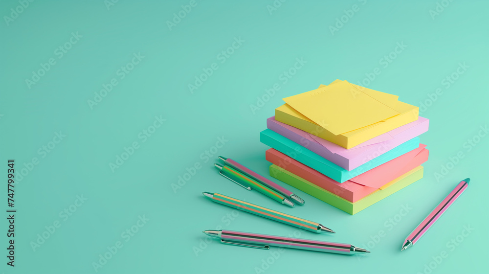 stack of colourful paper stack of colourful paper