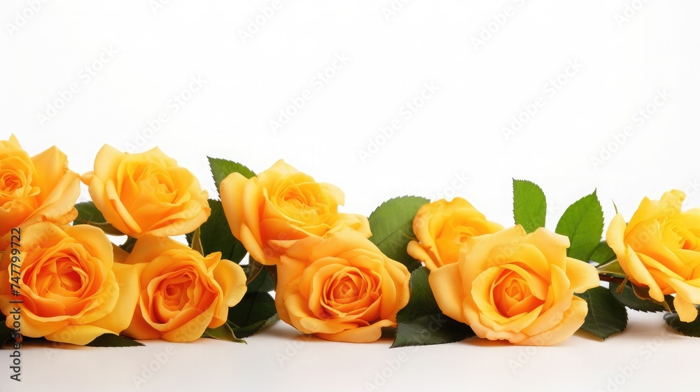 Beautifull and fresh orange roses isolated on white background. Copy space Beautifull and fresh orange roses isolated on white background. Copy space