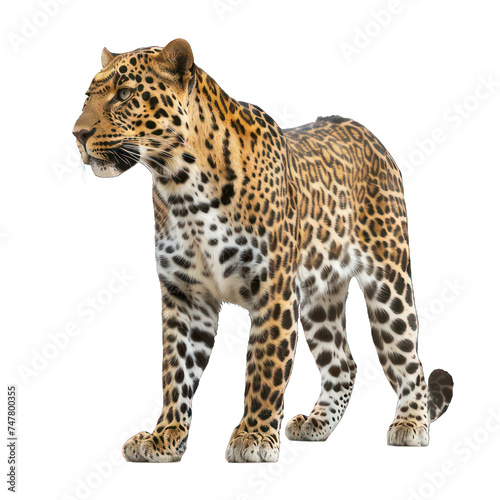 side view of cheetah transparent isolated on white png