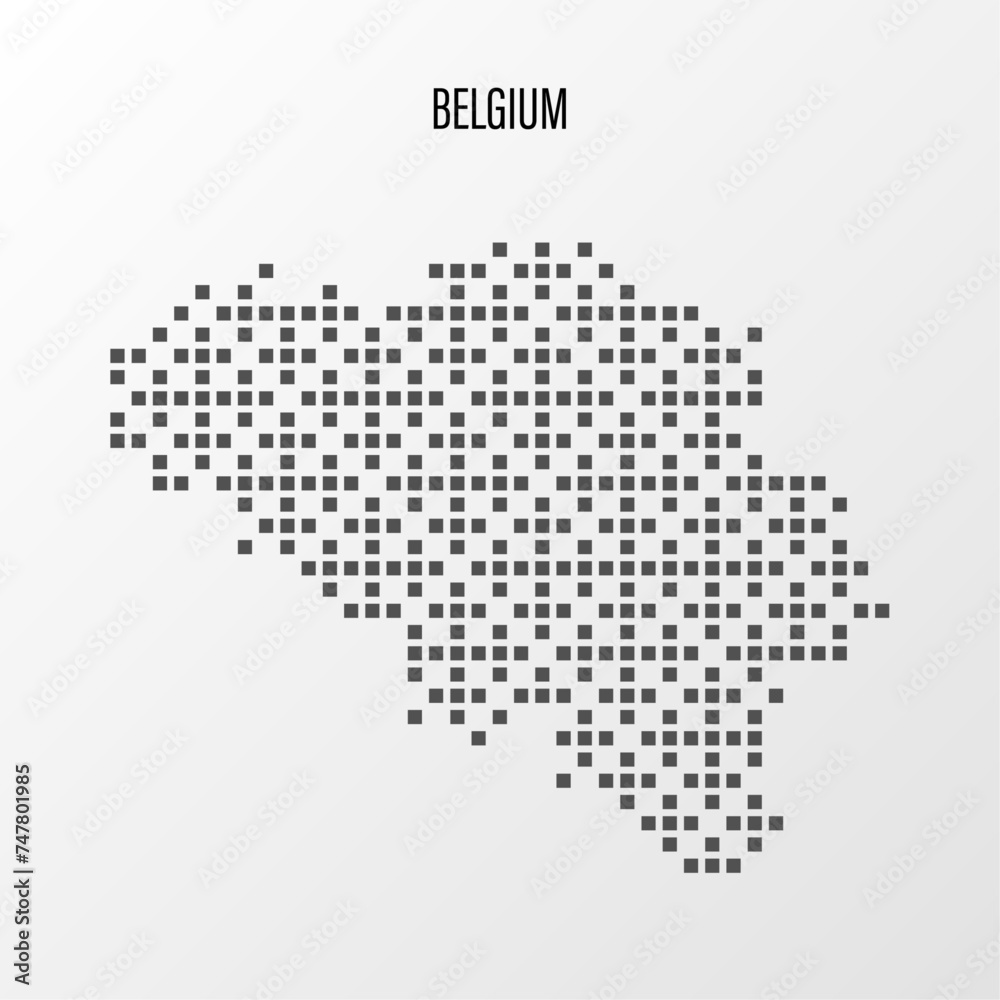 Dotted Map of Belgium Vector Illustration. Modern halftone region isolated white background