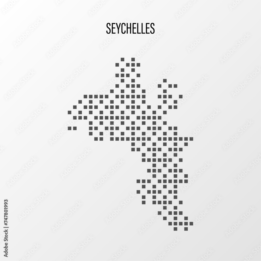 Dotted Map of Seychelles Vector Illustration. Modern halftone region isolated white background
