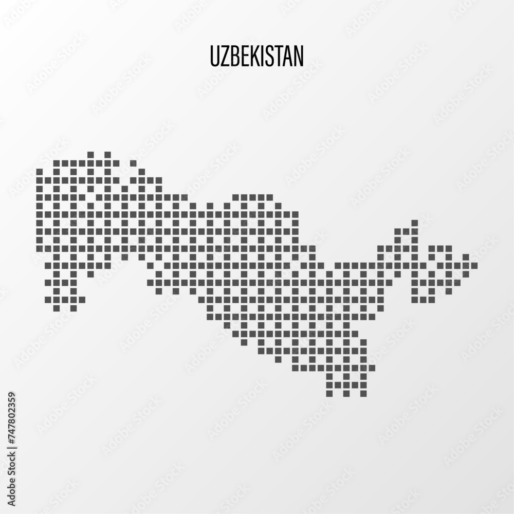 Dotted Map of Uzbekistan Vector Illustration. Modern halftone region isolated white background