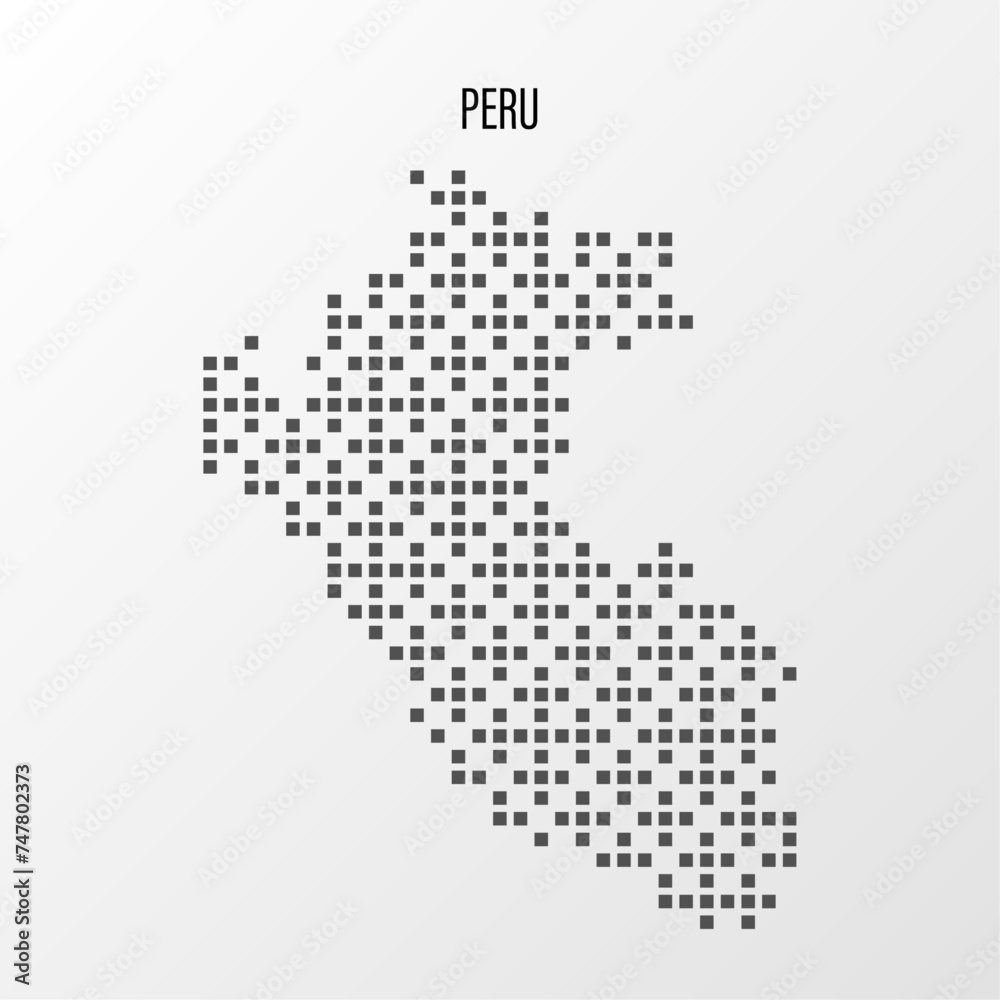 Dotted Map of Peru Vector Illustration. Modern halftone region isolated white background