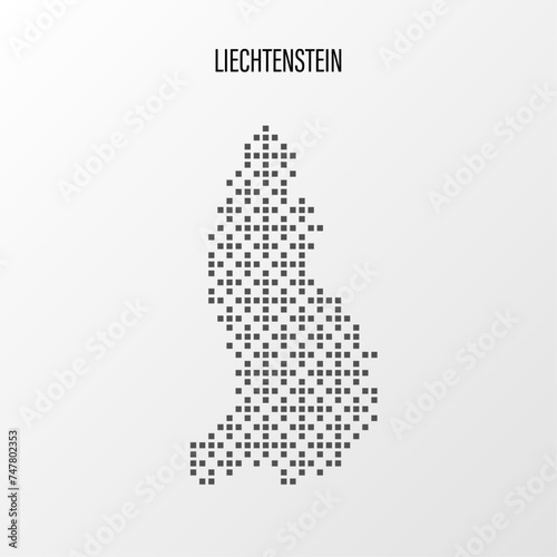 Dotted Map of Liechtenstein Vector Illustration. Modern halftone region isolated white background