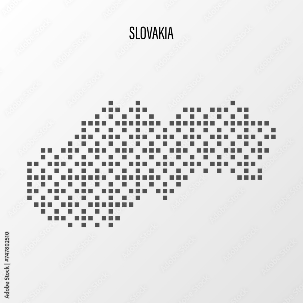 Dotted Map of Slovakia Vector Illustration. Modern halftone region isolated white background