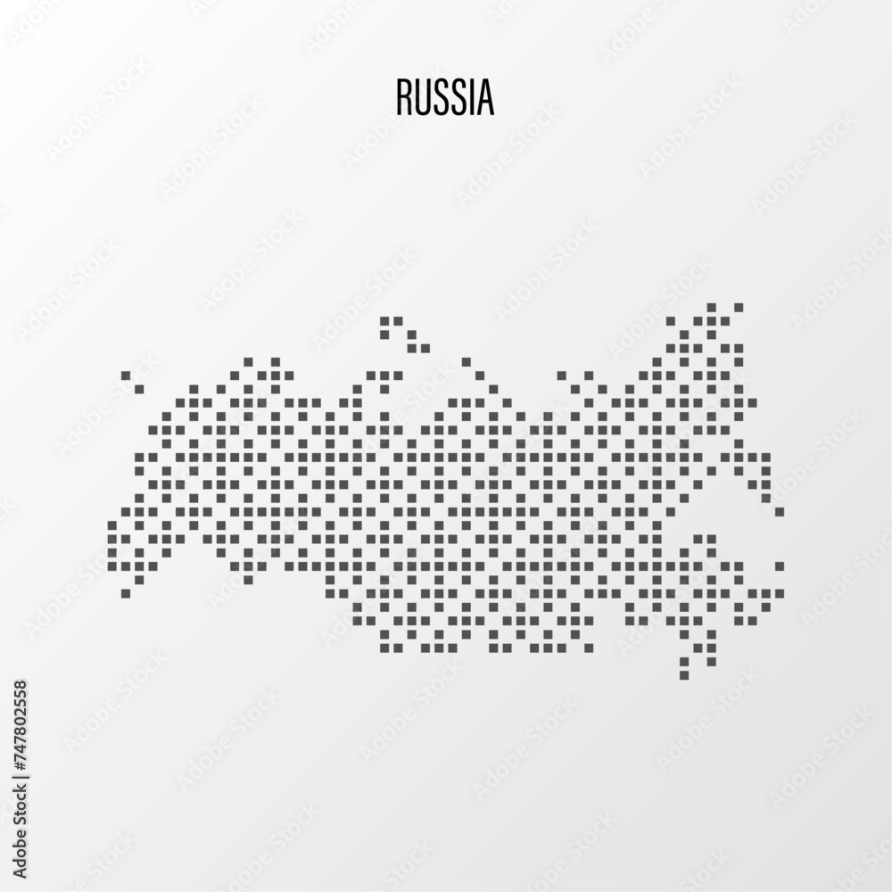 Dotted Map of Russia Vector Illustration. Modern halftone region isolated white background Dotted Map of Russia Vector Illustration. Modern halftone region isolated white background