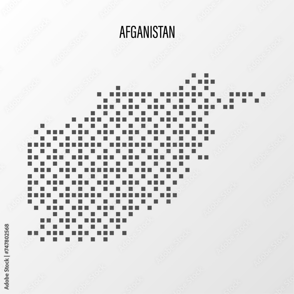 Dotted Map of Afganistan Vector Illustration. Modern halftone region isolated white background