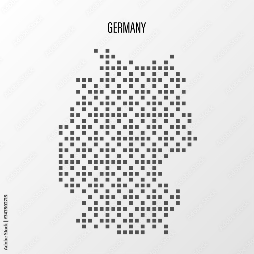 Dotted Map of Germany Vector Illustration. Modern halftone region isolated white background